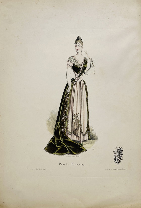 Image 1 of Litografie di libri d'epoca - Donne in costume - Parigi