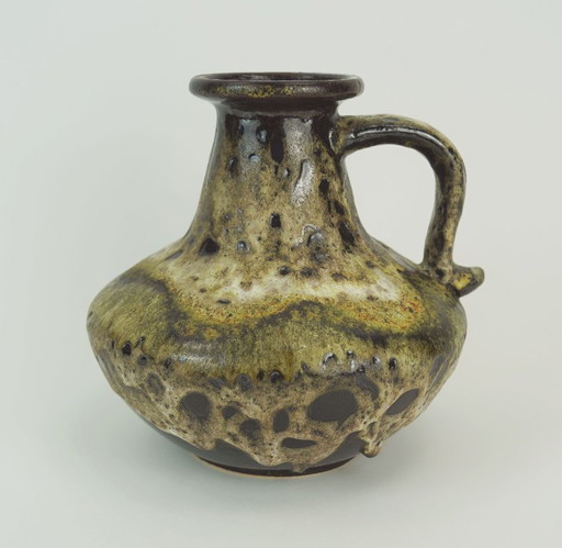 Ruscha-Vase aus der Mitte des 20. Jahrhunderts, Tropfglasur, Erdtöne, Keramikmodell 377-21