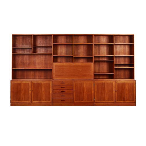 Conjunto de librerías de teca, diseño danés, década de 1970, diseñador: Kai Winding