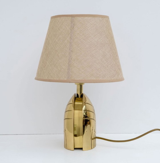 Image 1 of Paar Mid Century Italiaanse koperen tafellampen, 1970