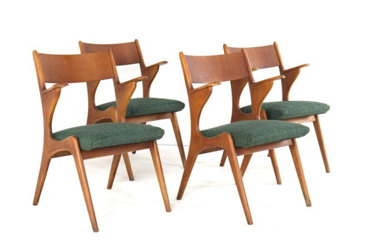 Set van 4 vintage eetkamerstoelen stoelen midcentury