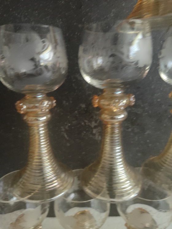 8 Copas de vino Fritz Heckert Hock, cristalería elegante, copa de vino alemana – Fritz Heckert Roemers (photo 6 of 10)