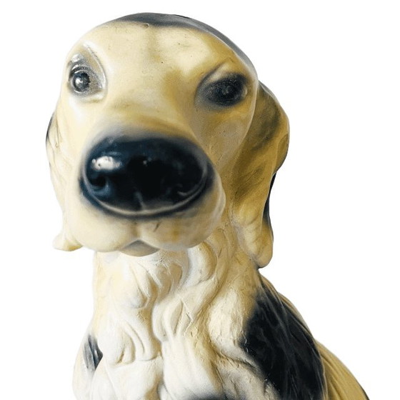 Image 1 of Vintage mid-century XL Italian dog statue English setter plaster 68 cm 1970s