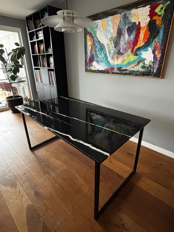 Image 1 of Marble table (160x90) with steal legs in great condition