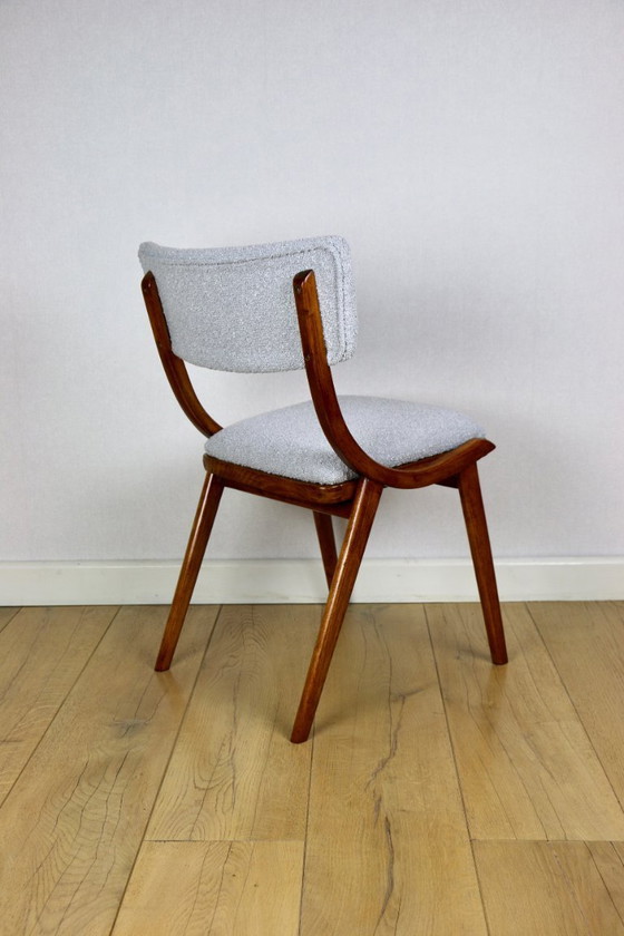 Image 1 of Silla Skoczek azul claro y gris claro de bouclé de los años 70