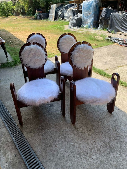 Sillas de comedor vintage de Szedleczky, años 70, juego de 4