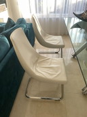 4 sedie da pranzo Rolf Benz STU 690 bianche/cromate