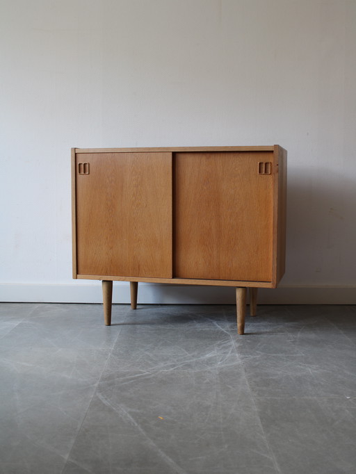 Vintage Danish sliding door wardrobe in teak