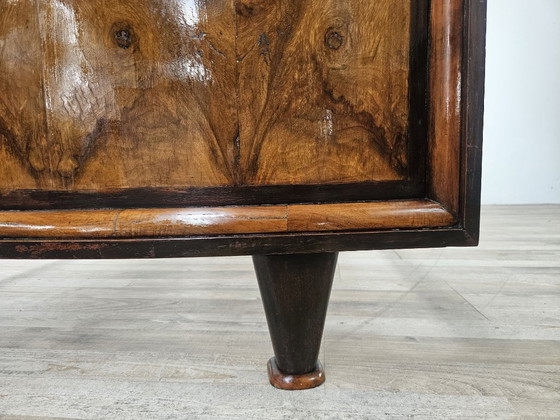 Image 1 of Cama individual toscana Art Déco de los años 40 en madera de raíz de brezo.