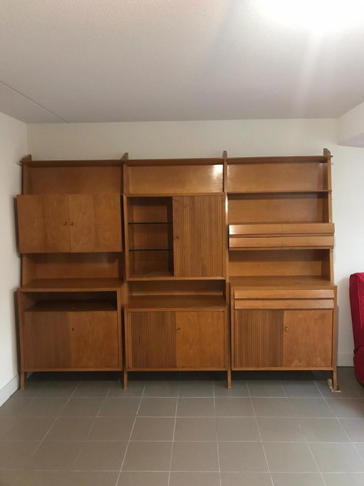 Credenza alta italiana vintage di metà secolo