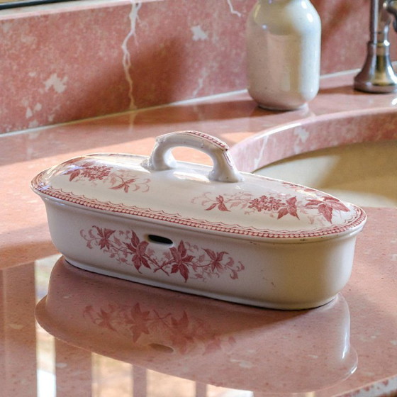 Image 1 of 19th century comb holder, Dutch ironstone, signed Maastricht "Spring"