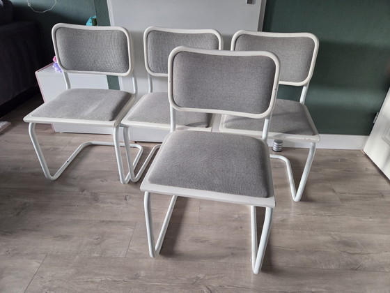 4x Cesca Chairs - Mady In Italy - 1980 – Dining chairs, Metal, Textile (photo 2 of 11)
