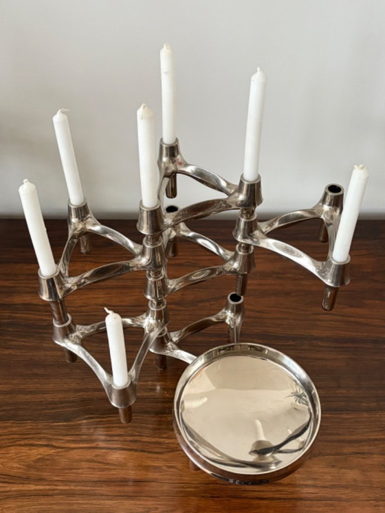 Image 1 of Nagel & Stoffi per BMF - set di candelieri modulari + ciotola anni '70