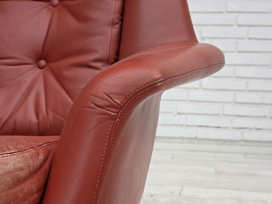 Image 1 of 1970s, Danish design by H.W.Klein, swivel armchair, furniture leather.
