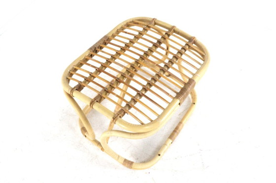 Poggiapiedi e pouf vintage in rattan (photo 3 of 11)