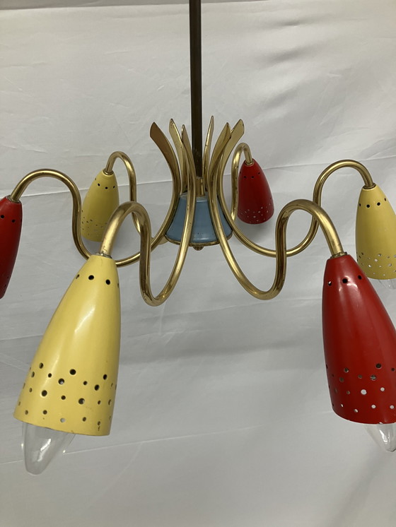 Image 1 of Vintage spider sputnik space age 50s ceiling lamp.