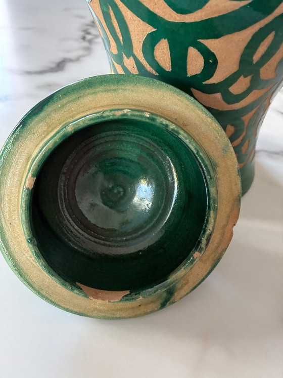 Image 1 of Moroccan carved terracotta pot