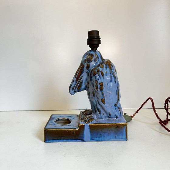 Art Deco Pelican Sculpture Lamp Base in Fine Glazed Stoneware, 1930 – Table lamps, Ceramic (photo 10 of 12)