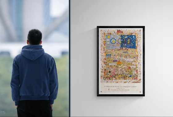 Image 1 of Un village pour les Jeux olympiques du centenaire d'Atlanta – 1996 – Affiche vintage originale de James Rizzi – Pop Art – 87 x 5