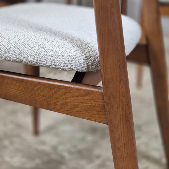 Image 1 of 6 vintage Danish design dining chairs 1960s-70s Bouclé