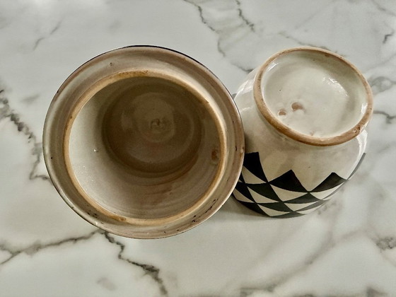 Image 1 of Jarra grande o potiche con tapa de arlequín