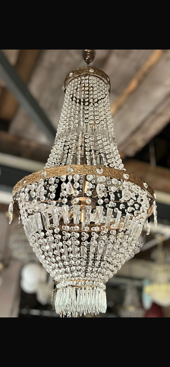 Image 1 of Antique crystal chandelier