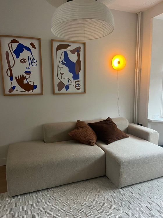 Image 1 of Divano chaise longue Hay Mags - Tessuto torba, colore sabbia