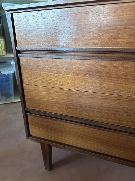 Image 1 of Commode vintage en placage teck des années 1950/60