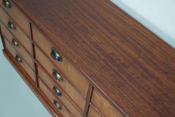 Image 1 of Vintage Nederlandse kersenhouten apothekerskast / archiefkast, jaren 1930