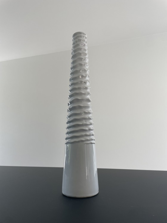 Image 1 of Vaso di design bianco, 45 cm – minimalista – in ceramica