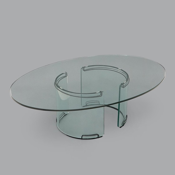 Image 1 of Tavolino "Adam" in vetro trasparente di Luigi Massoni per Gallotti e Radice, anni '70