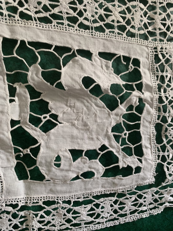 Antique Lace Frieze, Cut Stitch, Exceptional Bestiary 18th/19th Century – Wall decoration, Other (photo 6 of 15)