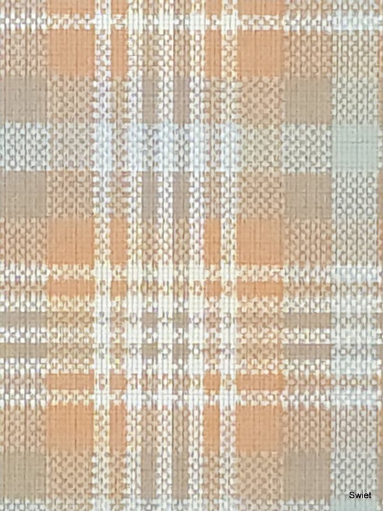 14295 Vintage Checkered Wallpaper Orange Blue Beige – Wall decoration (photo 2 of 6)