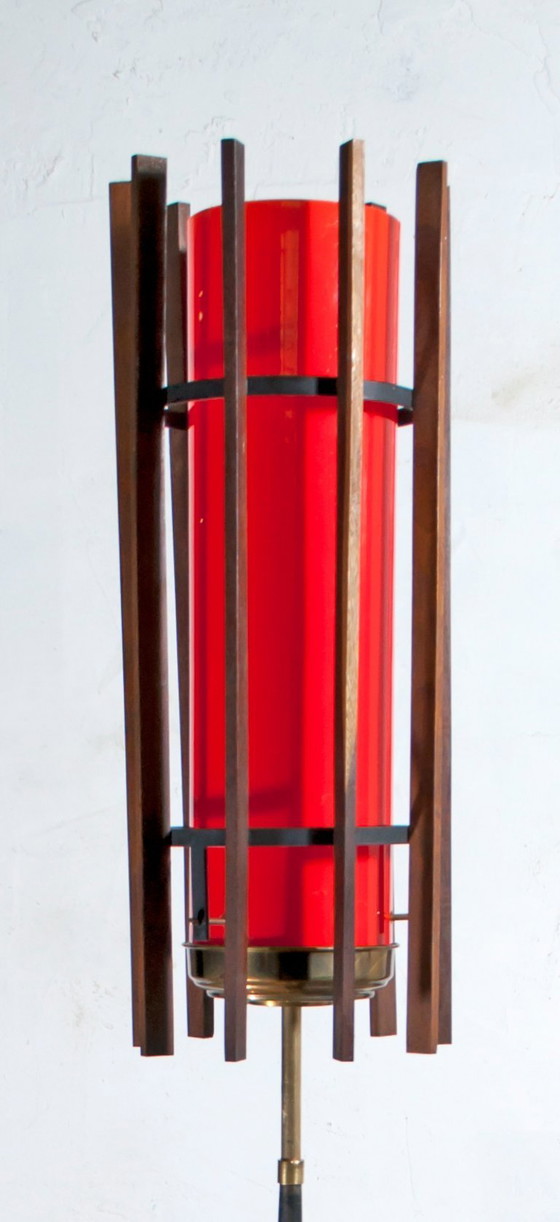 Image 1 of Lámpara de pie italiana de cristal de Murano "Incamiciato", Vistosi Mid-Century Modern, años 50