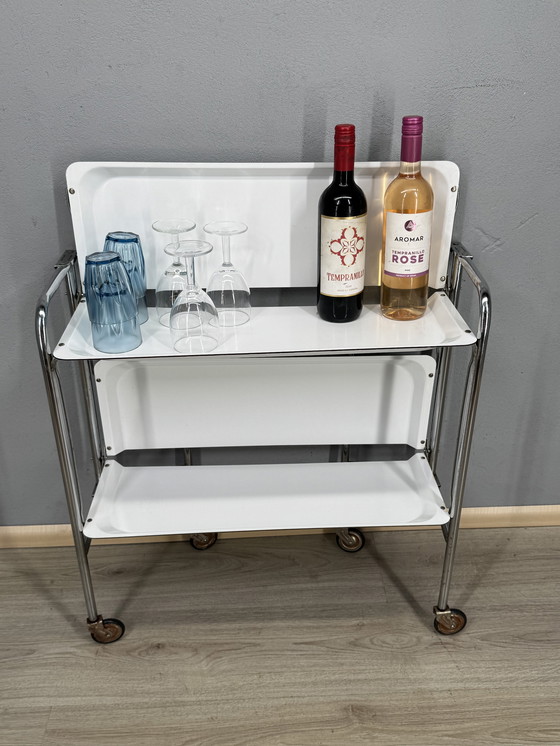 Image 1 of Vintage serving trolley on wheels - stylish & functional