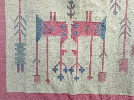 Image 1 of Tappeto Kilim vintage, lana e cotone, stile folk, Polonia, anni '70