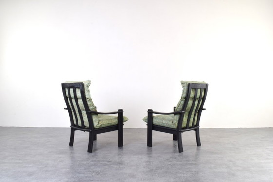 Image 1 of Deense loungestoelen en salontafel uit het midden van de 20e eeuw, jaren 70.
