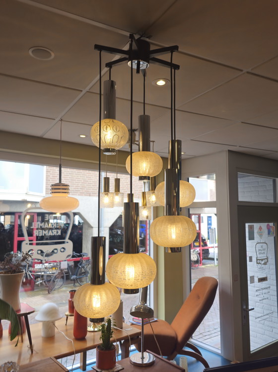 Image 1 of Vintage Sölken Leuchten Waterval Hanglamp Plafondlamp Lamp