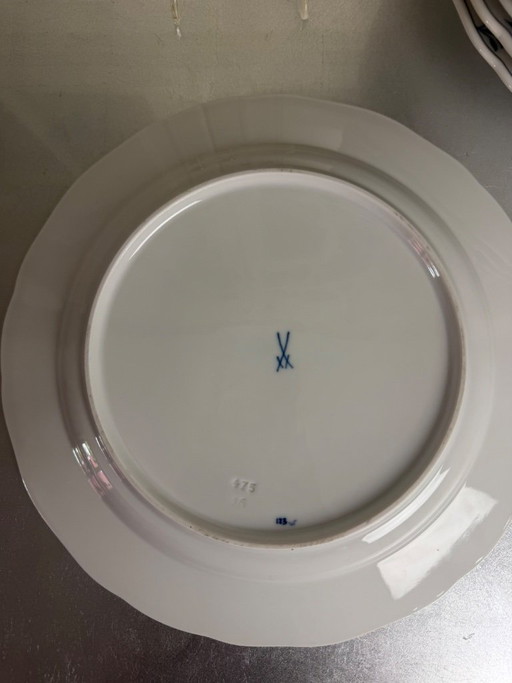 Original Meissen porcelain – 12 dinner plates, Onion pattern – Shape 475 – First choice – Ø 25 cm – Excellent condition