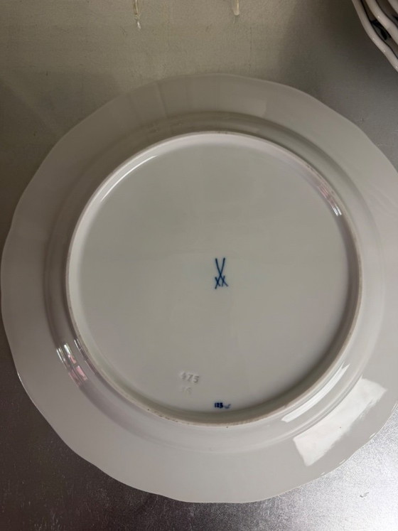 Image 1 of Original Meissen porcelain – 12 dinner plates, Onion pattern – Shape 475 – First choice – Ø 25 cm – Excellent condition