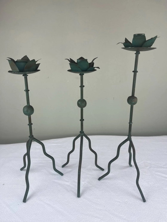 Trio di portacandele scultorei – Metal, Vintage (photo 12 of 12)