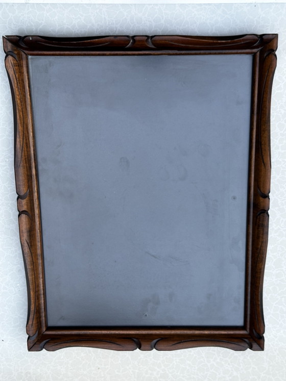 Cadre photo vintage Mid-Century en bois sculpté – 30 × 40 cm – Mid Century, Wood, Glass (photo 2 of 15)