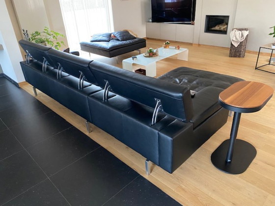 Image 1 of Salón de diseño Jori Shiva – 310 cm con sillón + puf grande – Piel Fuerte (negro) – Excelente estado