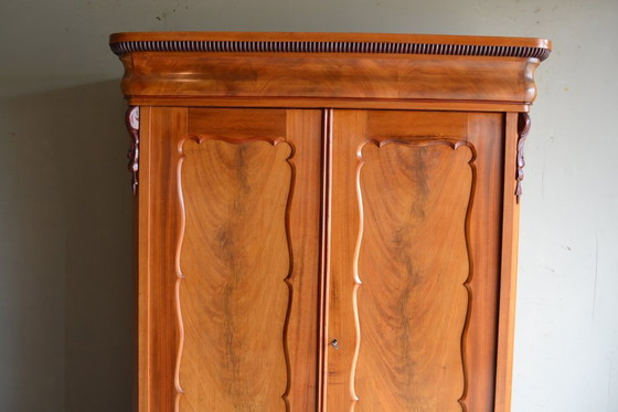 Image 1 of Antique Mahogany Wooden Biedermeier Maid's Cupboard