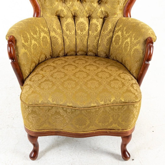 Image 1 of Loungegroep in rococostijl (3-delig) — Bank + 2 fauteuils — Romantische salonset