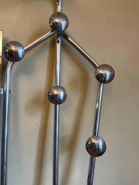 Image 1 of Wall coat rack Coat rack with mirror Vintage 1950s French