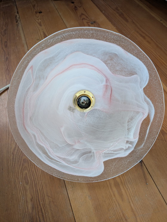 Image 1 of Abat-jour vintage en verre de Murano aux lignes élégantes