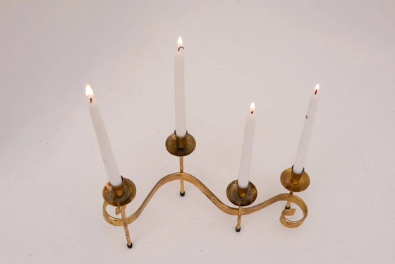 Image 1 of Chandeliers en métal de style moderne du milieu du siècle, conçus par Gunnar Ander pour Ystad-Metall, Suède, années 1960