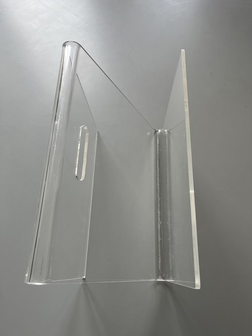 Plexiglas reading tray/magazine rack