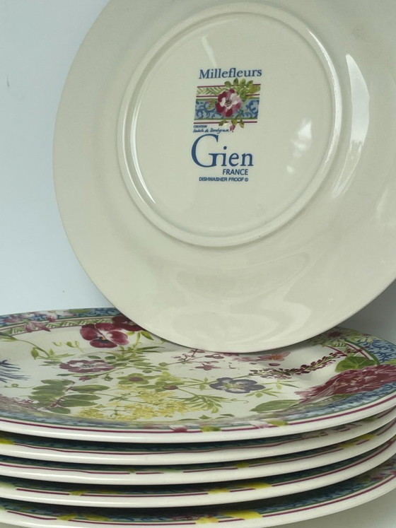 Image 1 of Gien Millefleurs - Isabelle de Borchgrave – Coffret 6 personnes + pichet